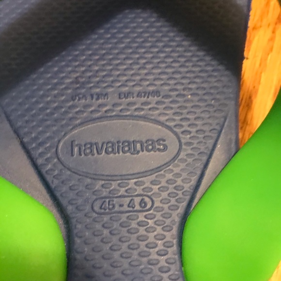 NWOT Havaianas blue green flip flops - Picture 3 of 3